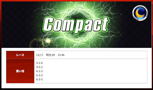 競艇インパクト2020年12月17日桐生2R買い目